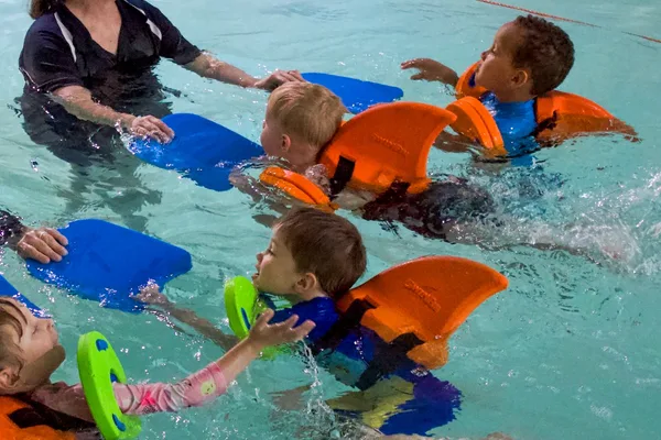 Group swim session with instructor